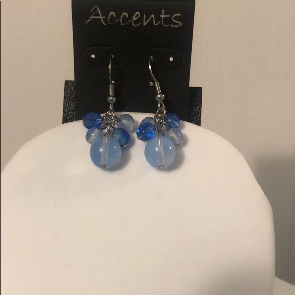 NWT Blue Gemstone Y Necklace and Earring Set - Picture 3 of 6